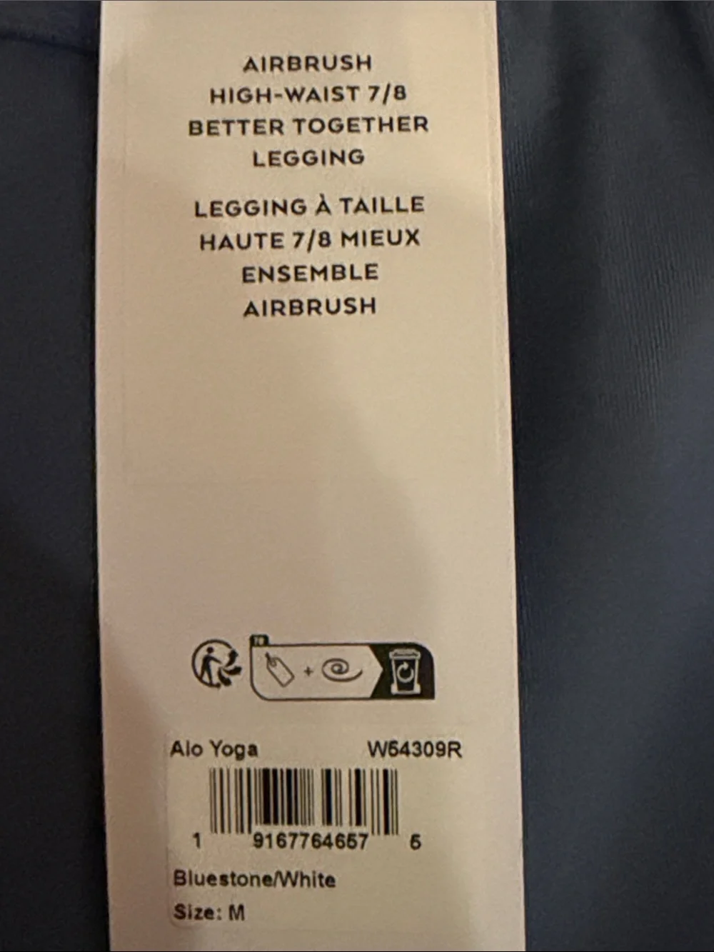ALO YOGA | ✨NEW✨ Airbrush High-Waist 7/8 Better Together Legging in Bluestone/Wh